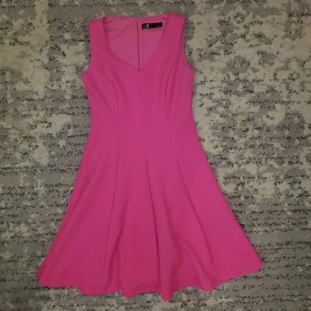 Leslie Fay Pink A line Dress || sz4 || EUC - Picture 3 of 14